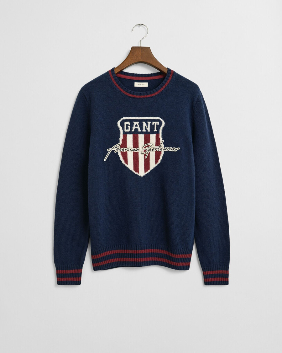 maglione lavorato a maglia con grafica per adolescenti - blu sera