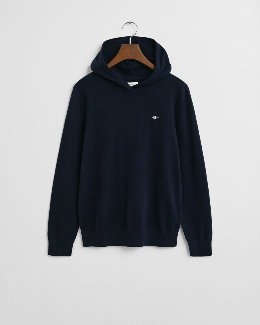 felpa con cappuccio in maglia per adolescenti - blu sera