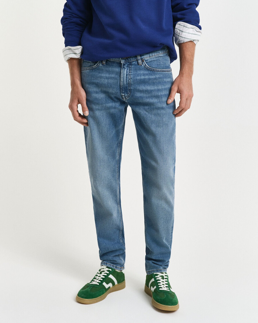 jeans slim fit - blu medio consumato