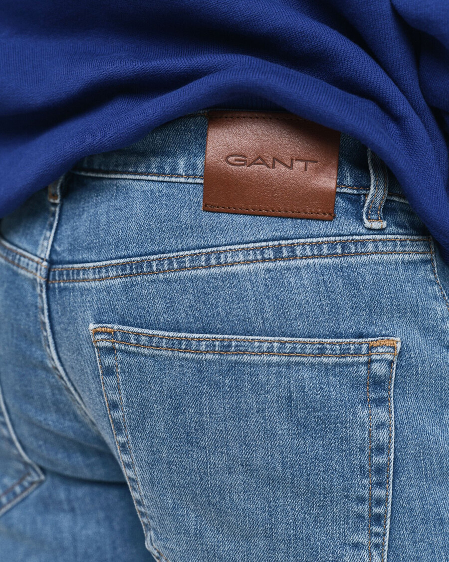jeans slim fit - blu medio consumato
