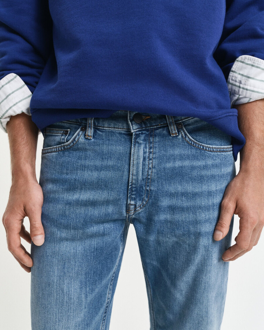 jeans slim fit - blu medio consumato