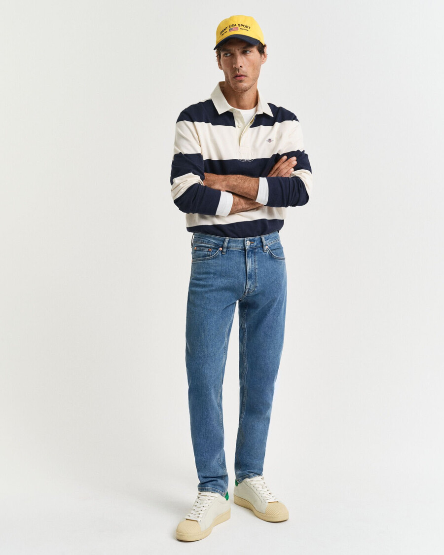 jeans slim fit con lavaggio pulito - blu medio consumato