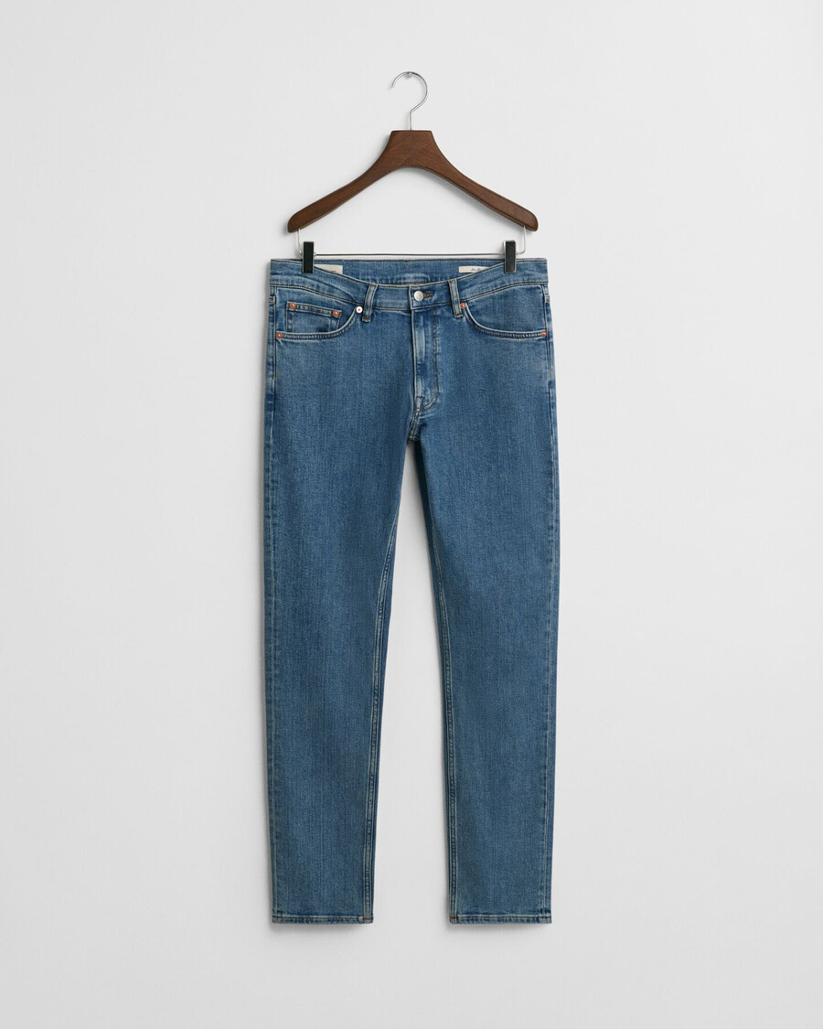 jeans slim fit con lavaggio pulito - blu medio consumato