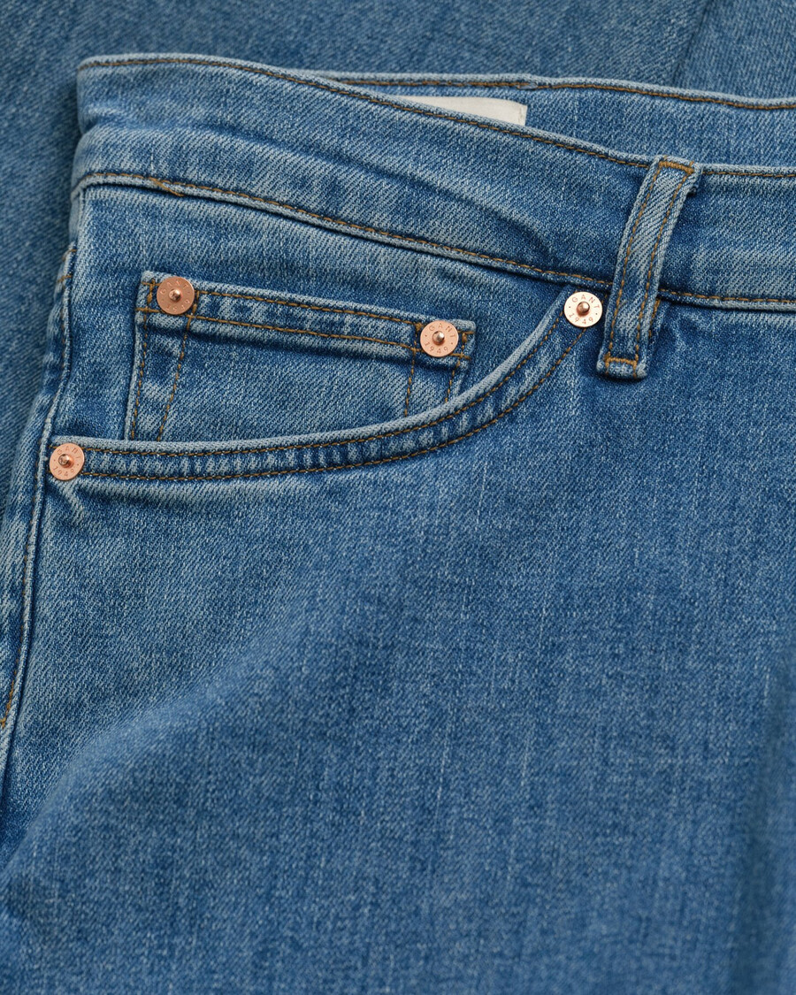 jeans slim fit con lavaggio pulito - blu medio consumato