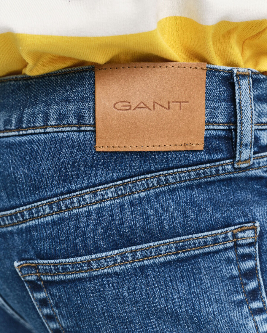 jeans slim fit con lavaggio pulito - blu medio vintage
