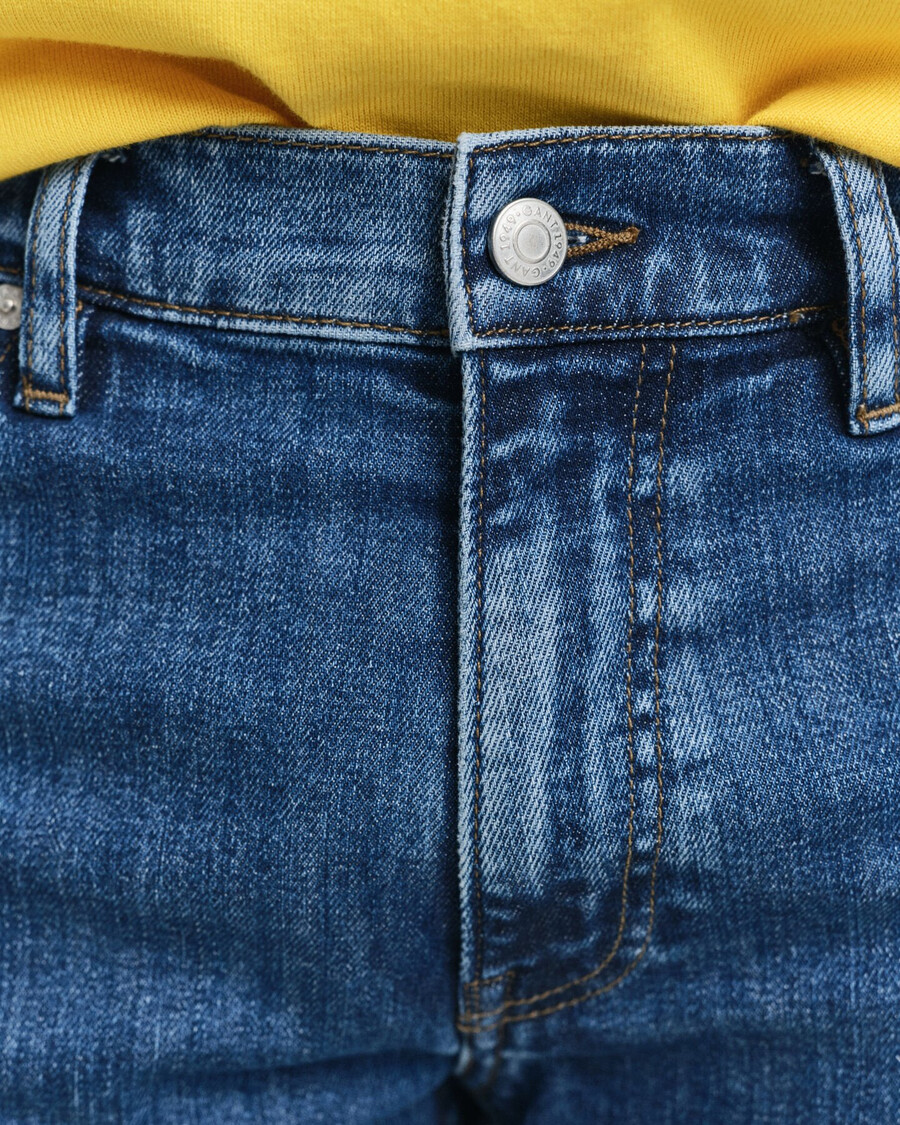 jeans slim fit con lavaggio pulito - blu medio vintage