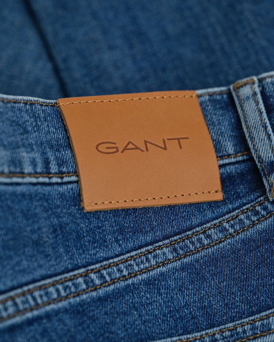 jeans slim fit con lavaggio pulito - blu medio vintage