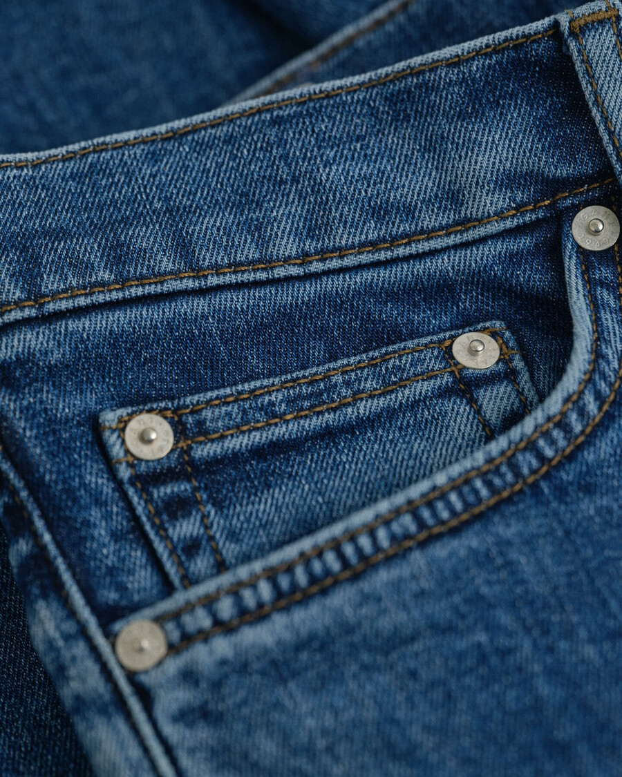 jeans slim fit con lavaggio pulito - blu medio vintage