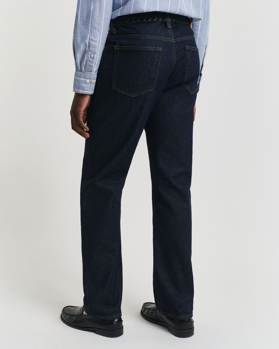 jeans straight fit - blu scuro grezzo