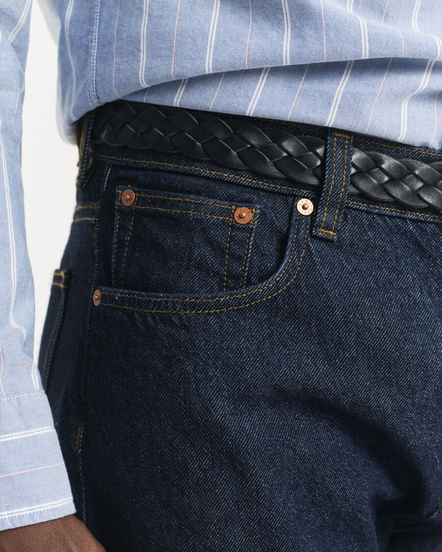 jeans straight fit - blu scuro grezzo