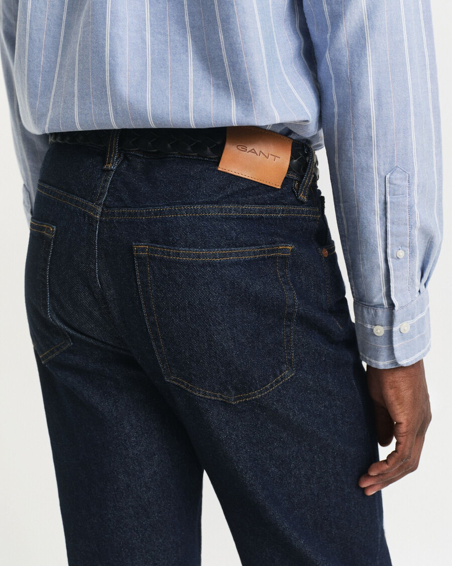 jeans straight fit - blu scuro grezzo