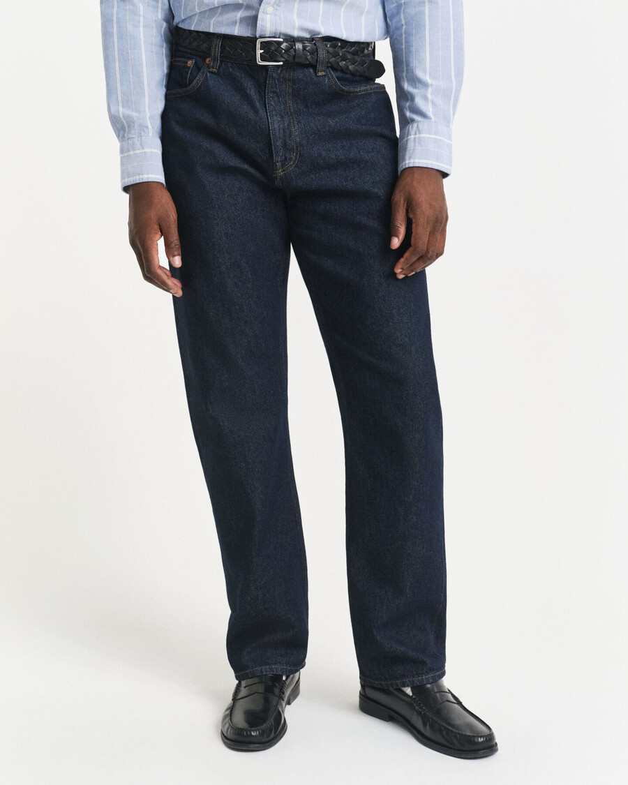 jeans straight fit - blu scuro grezzo