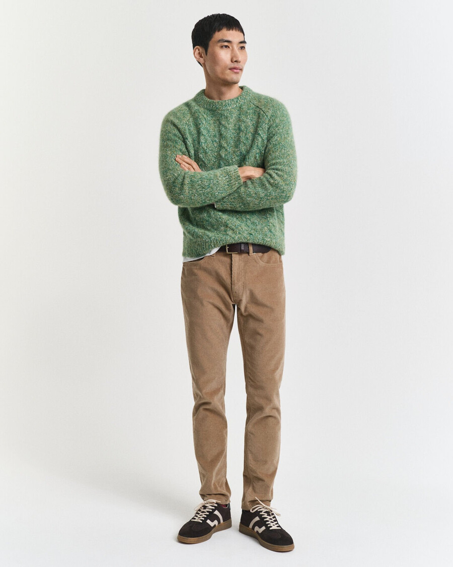 jeans slim fit in velluto a coste - tortora chiaro