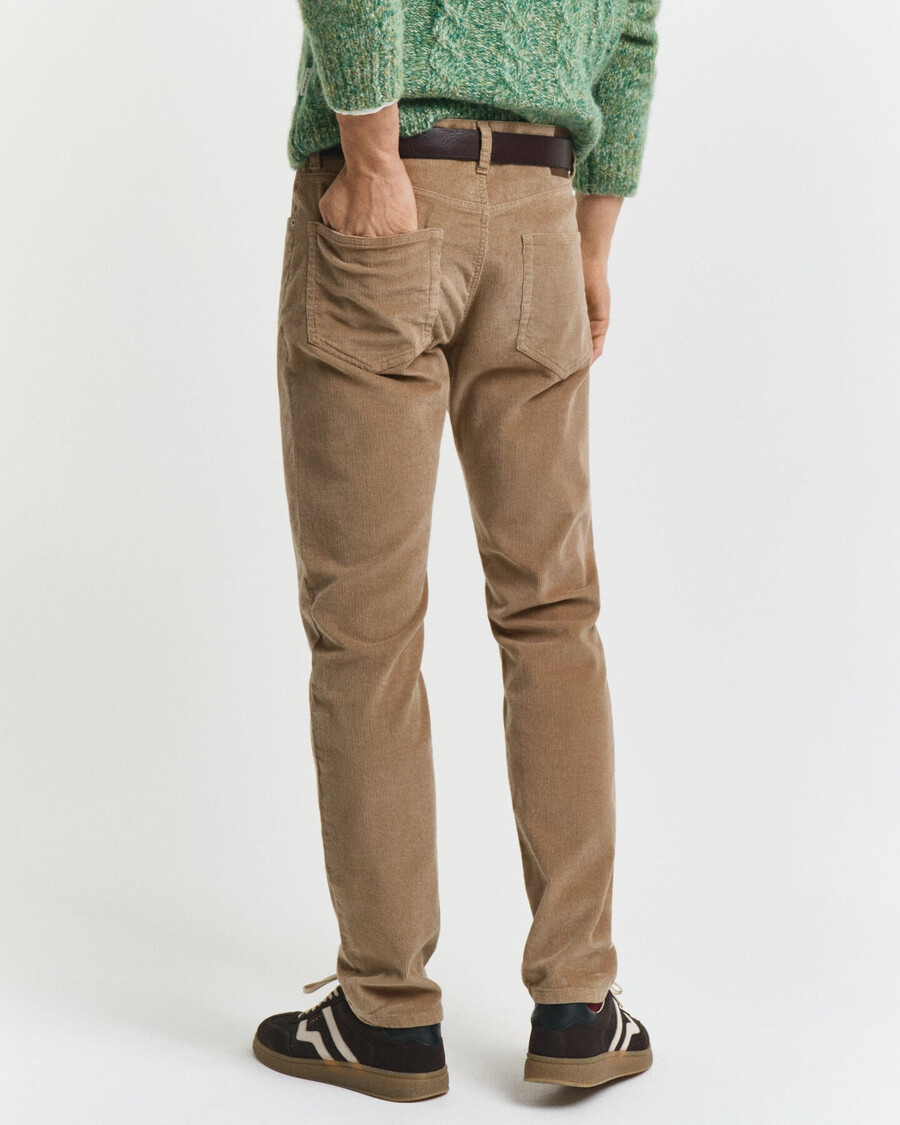 jeans slim fit in velluto a coste - tortora chiaro