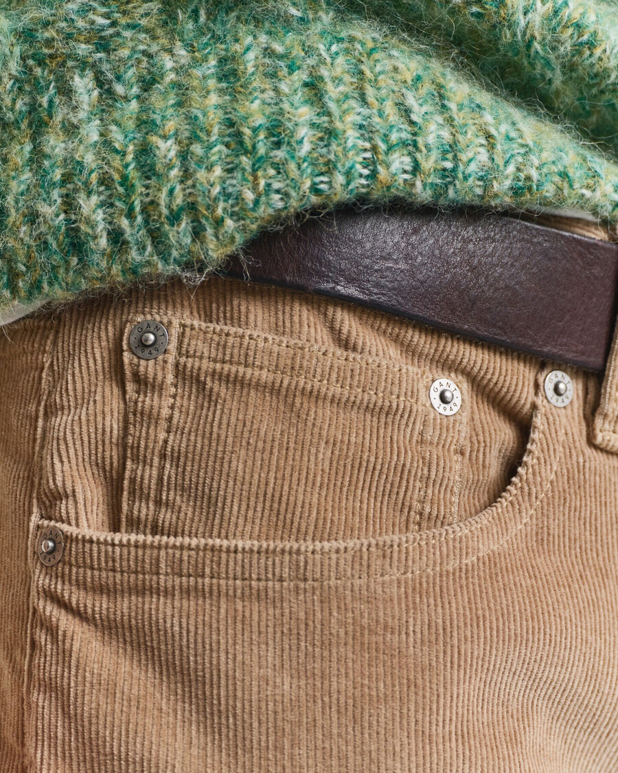 jeans slim fit in velluto a coste - tortora chiaro