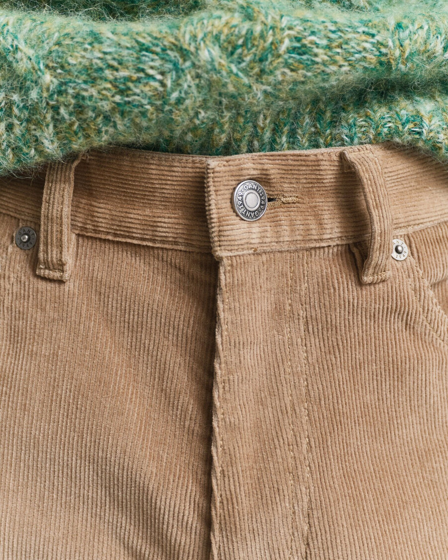 jeans slim fit in velluto a coste - tortora chiaro