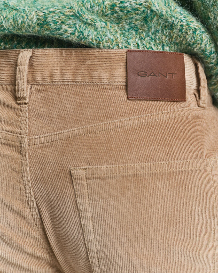 jeans slim fit in velluto a coste - tortora chiaro