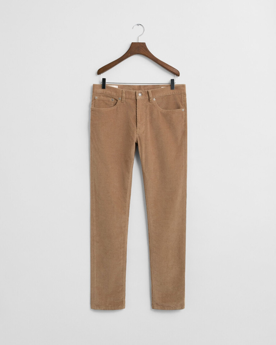 jeans slim fit in velluto a coste - tortora chiaro