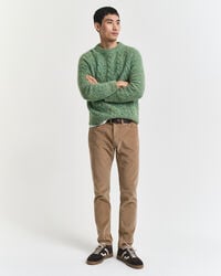 jeans slim fit in velluto a coste - tortora chiaro