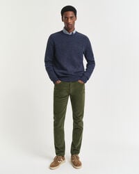jeans slim fit in velluto a coste - country green