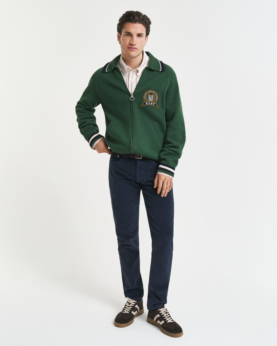 jeans slim fit in velluto a coste - blu sera