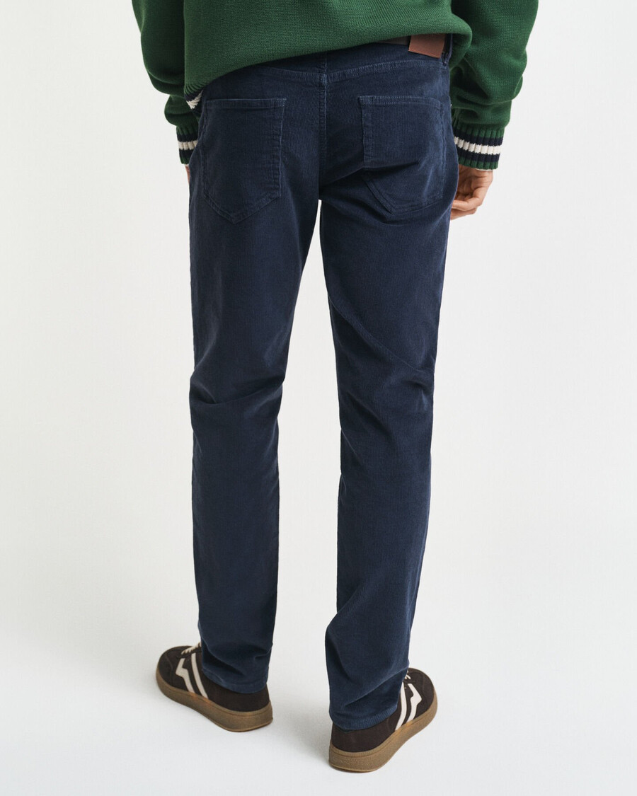 jeans slim fit in velluto a coste - blu sera
