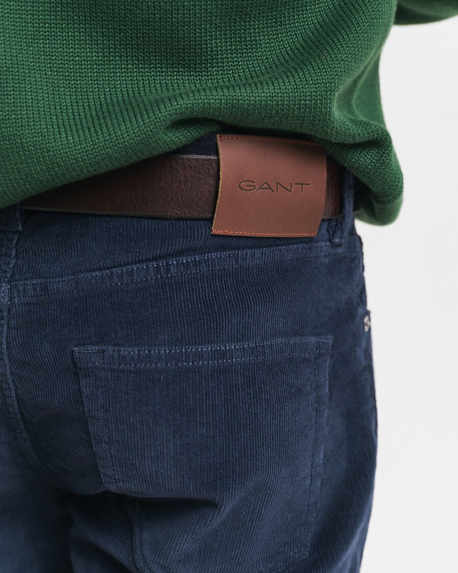 jeans slim fit in velluto a coste - blu sera