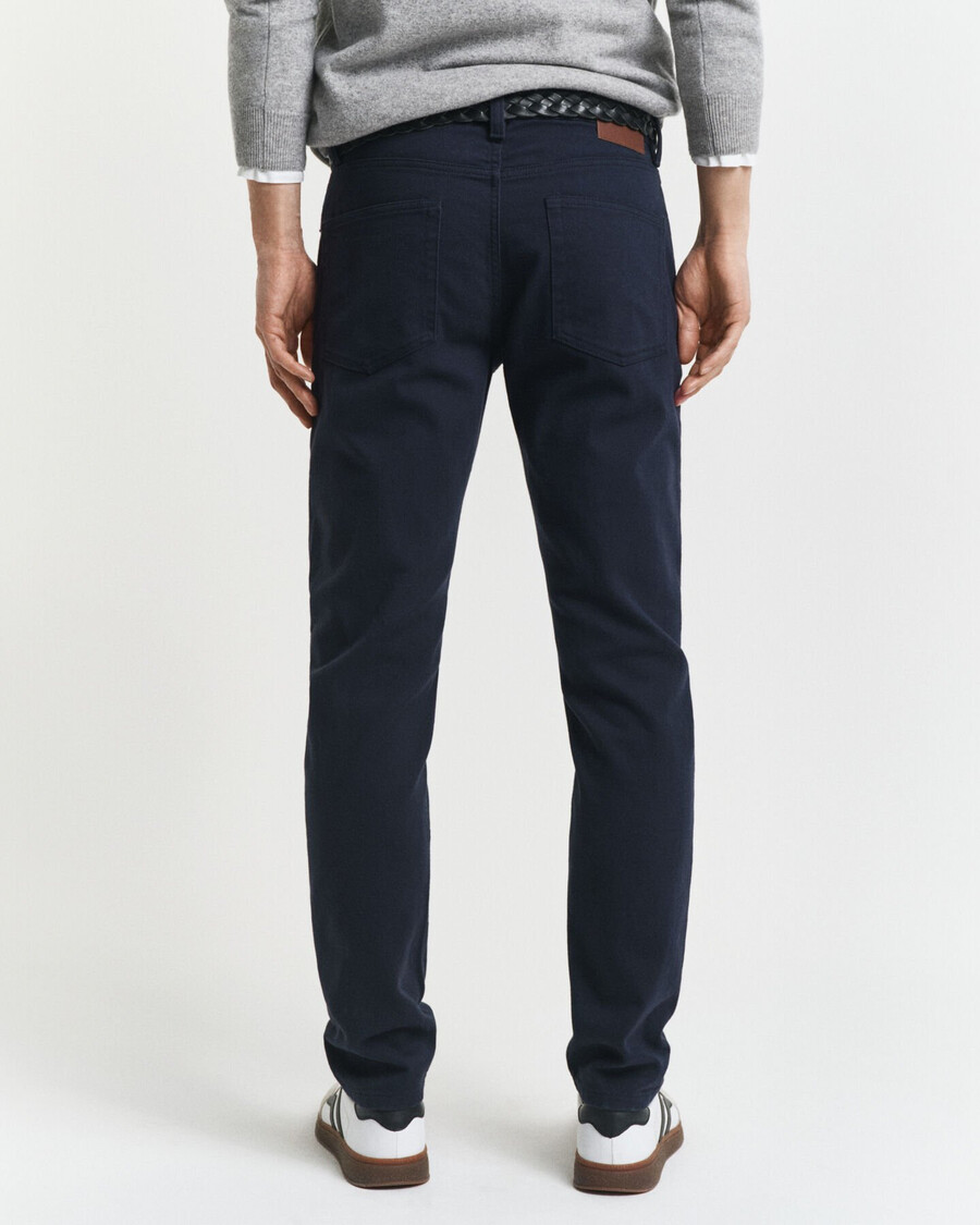 jeans slim fit in twill morbido - blu sera
