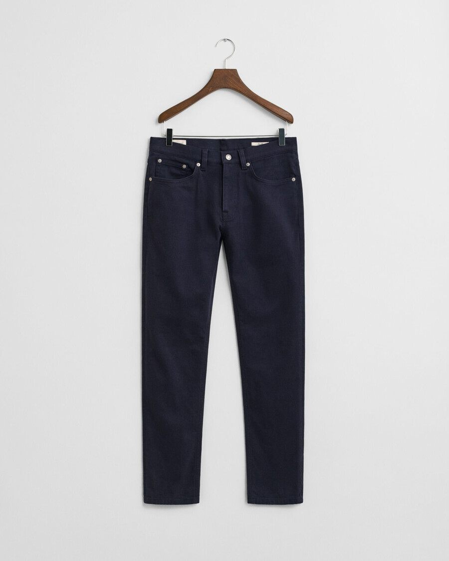 jeans slim fit in twill morbido - blu sera