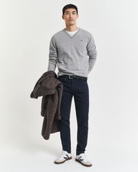 jeans slim fit in twill morbido - blu sera