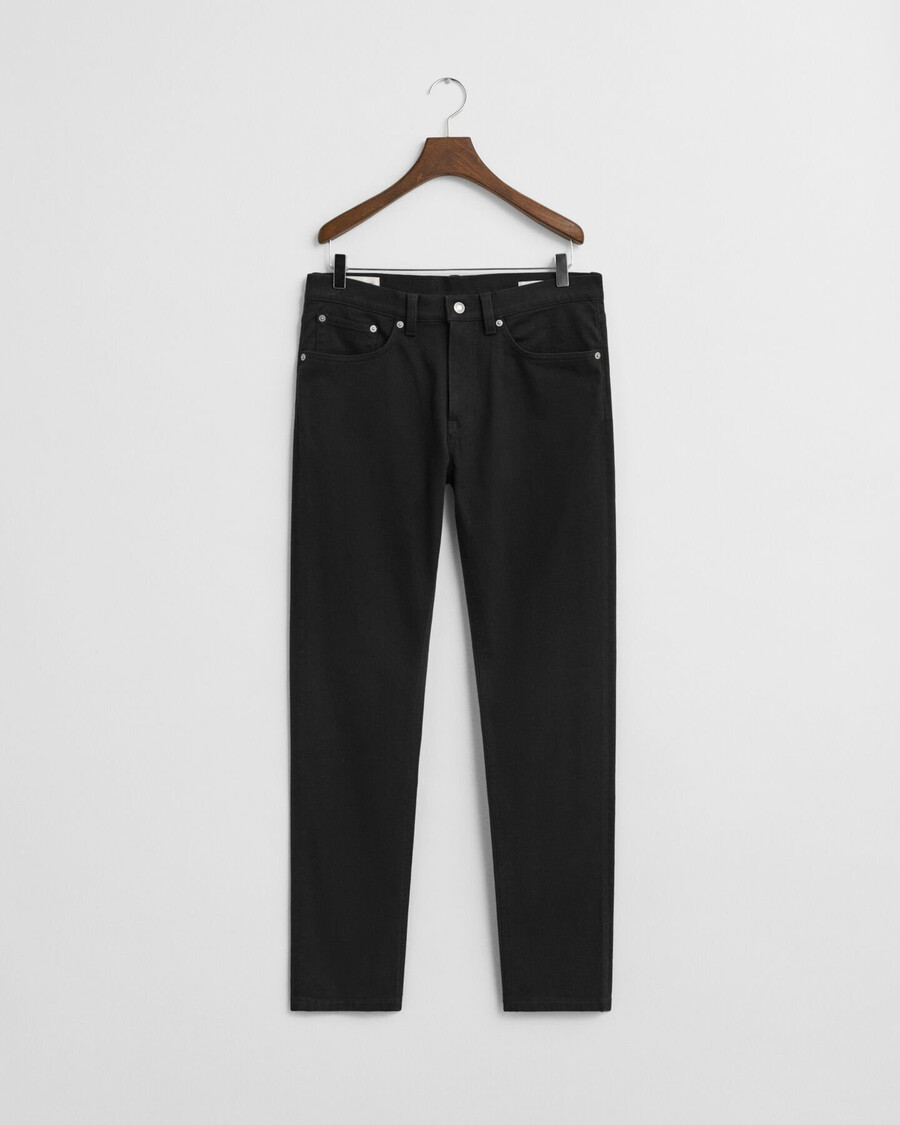 jeans slim fit in twill morbido - nero