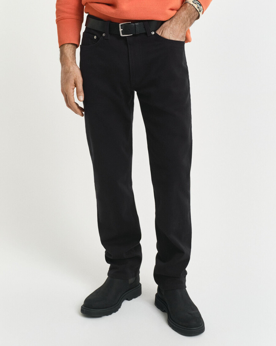 jeans in twill morbido dalla vestibilità regolare - nero