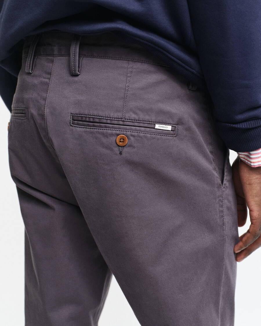 pantaloni chino slim fit in twill - antracite