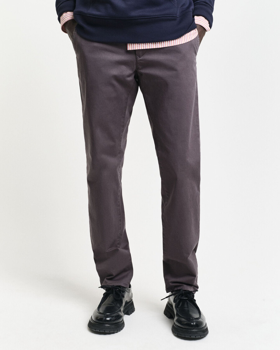 pantaloni chino slim fit in twill - antracite