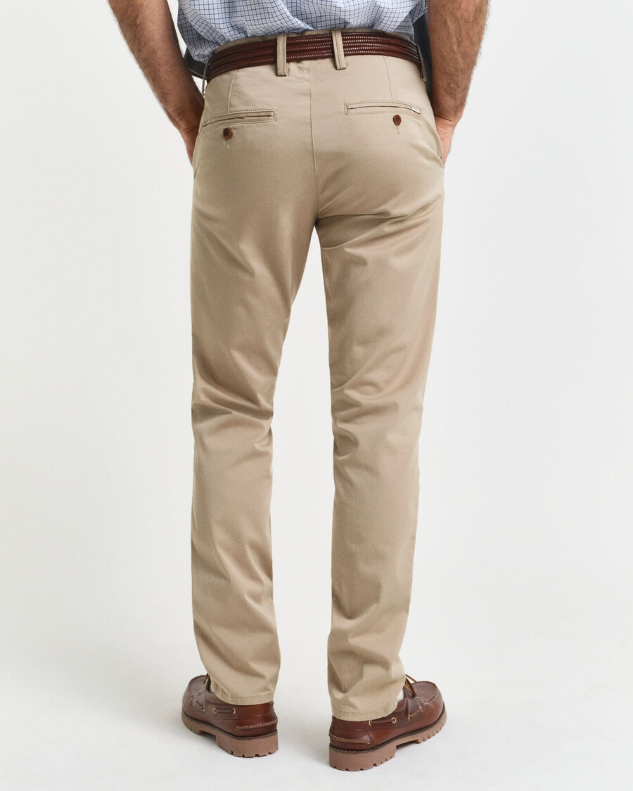pantaloni chino slim fit in twill - cachi scuro
