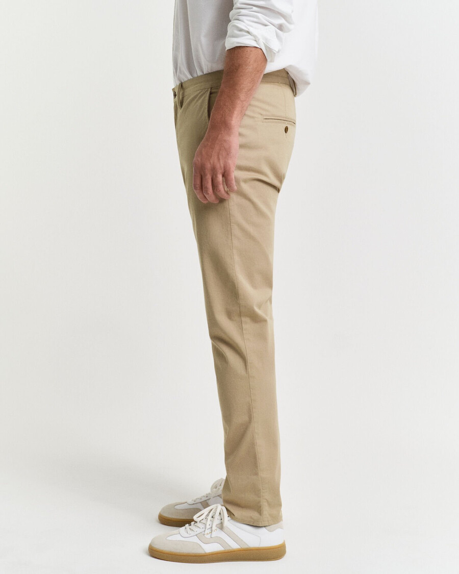 pantaloni chino slim fit in twill - cachi scuro