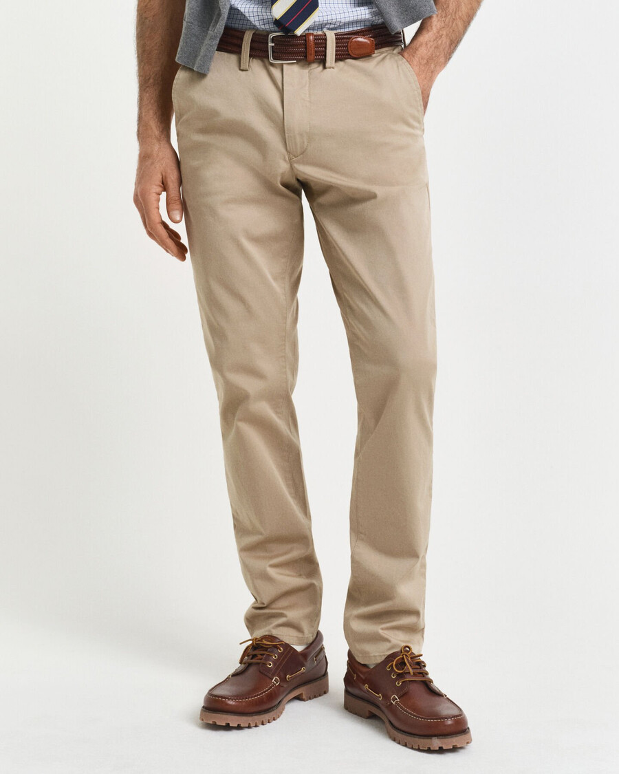 pantaloni chino slim fit in twill - cachi scuro