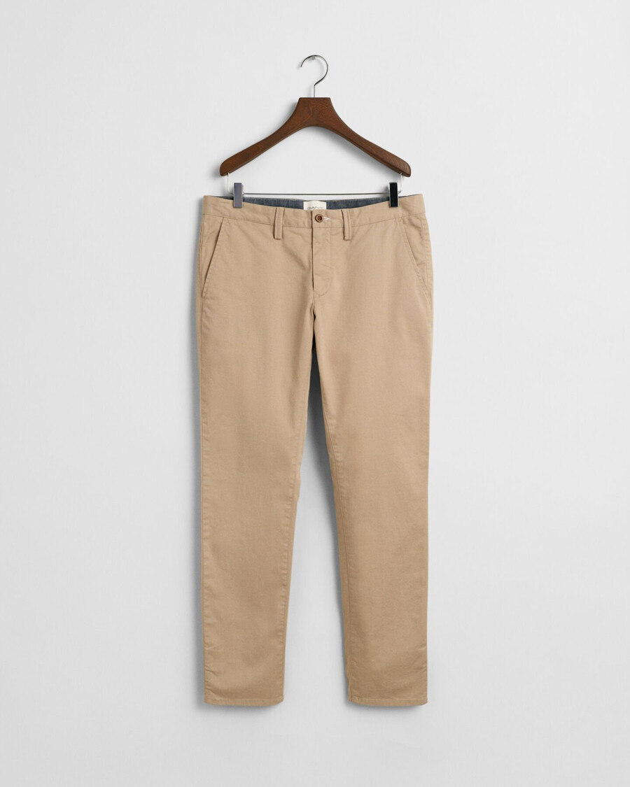 pantaloni chino slim fit in twill - cachi scuro