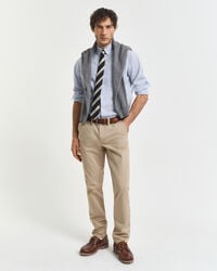 pantaloni chino slim fit in twill - cachi scuro