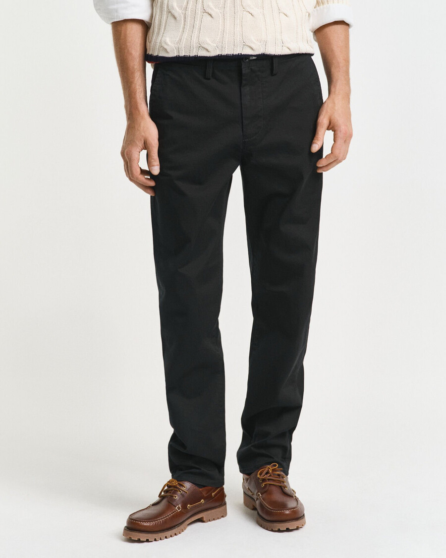 pantaloni chino in twill vestibilità regolare - nero