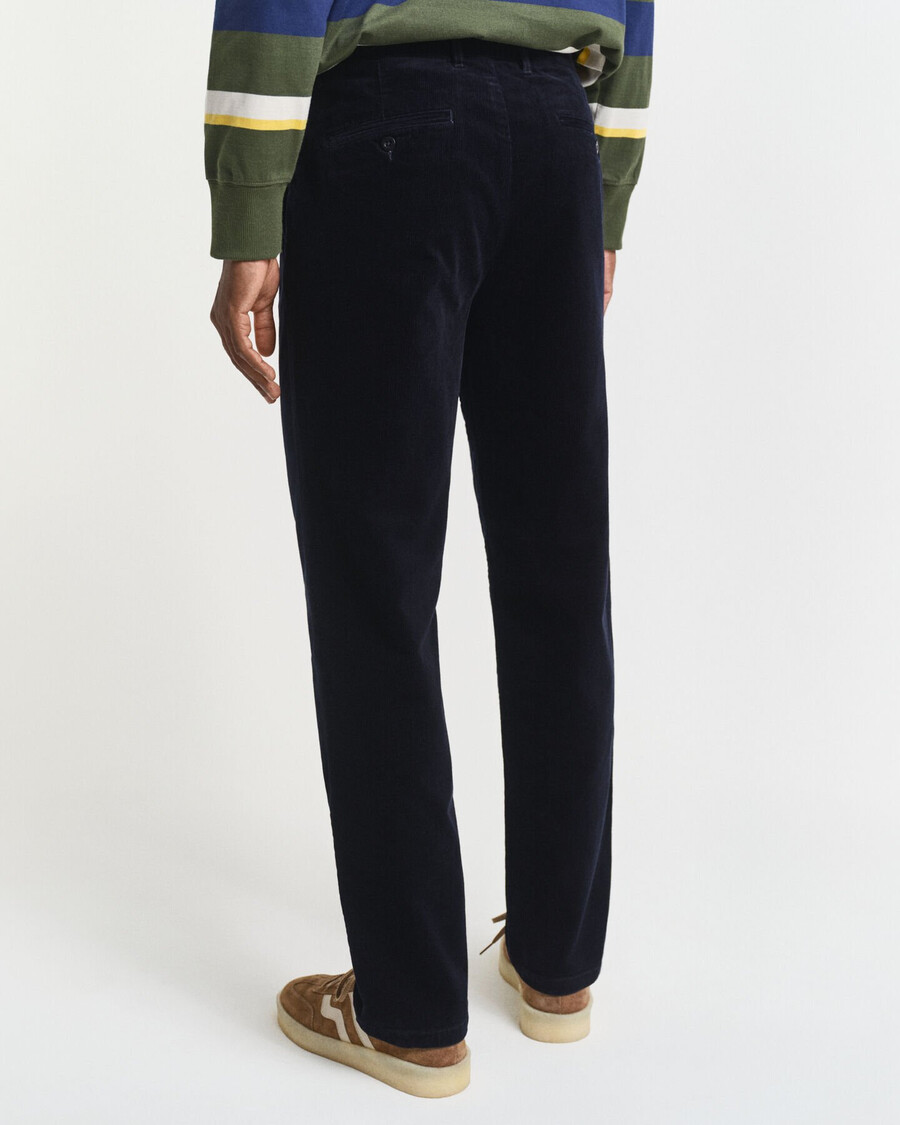 pantaloni chino in velluto a coste regular fit - blu sera