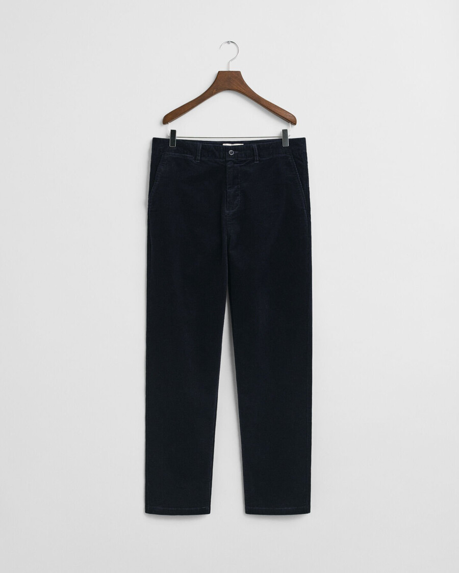 pantaloni chino in velluto a coste regular fit - blu sera