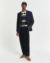 pantaloni chino in velluto a coste regular fit - blu sera