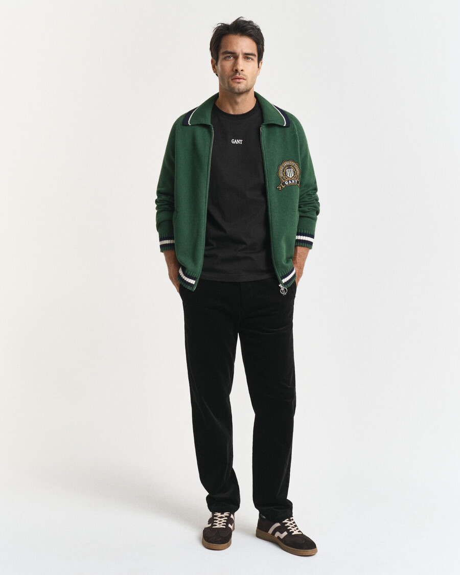pantaloni chino in velluto a coste regular fit - nero