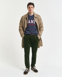 pantaloni chino slim fit in velluto a coste - country green