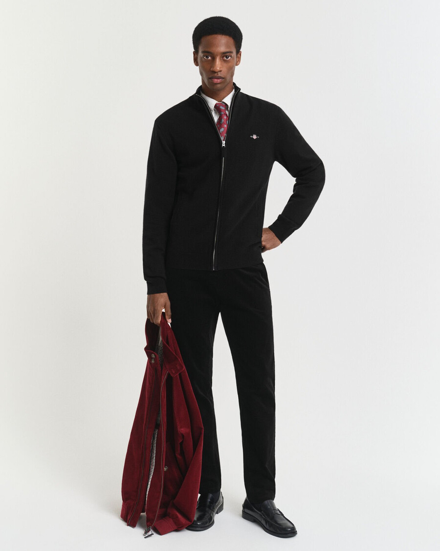 pantaloni chino slim fit in velluto a coste - nero