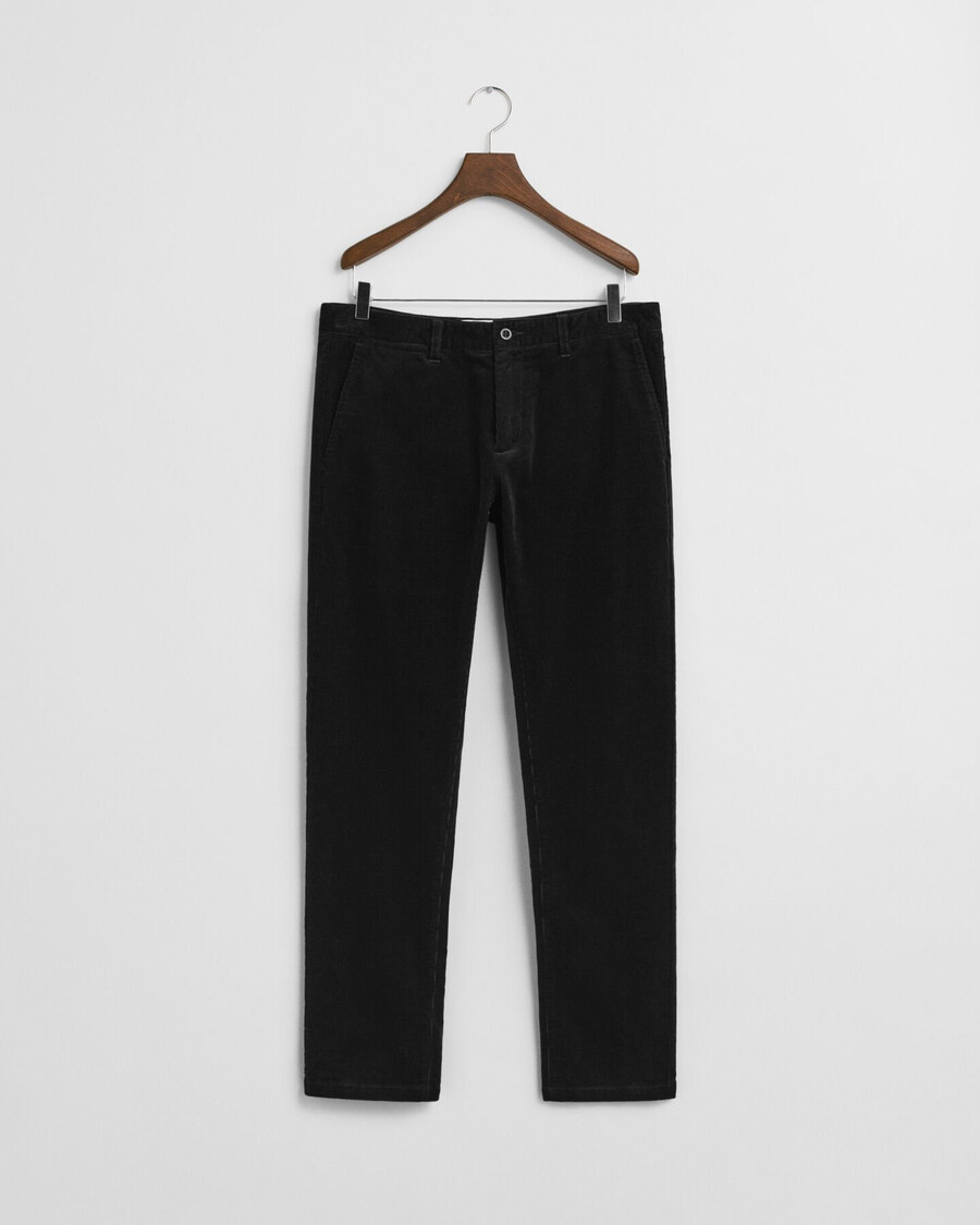 pantaloni chino slim fit in velluto a coste - nero