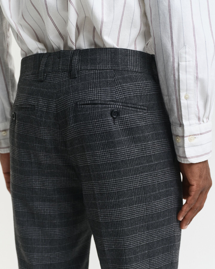 pantaloni da abito slim fit a quadri glen - antracite melange