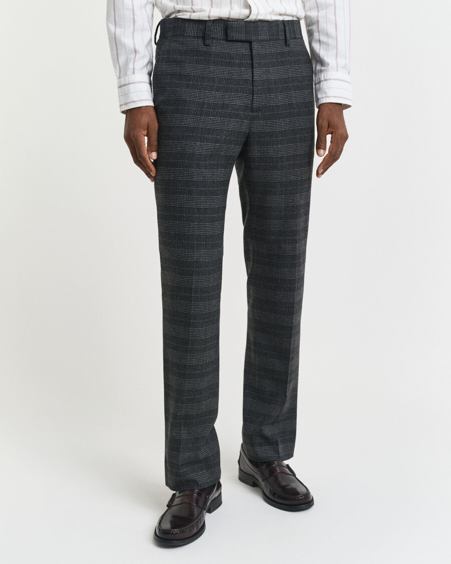 pantaloni da abito slim fit a quadri glen - antracite melange