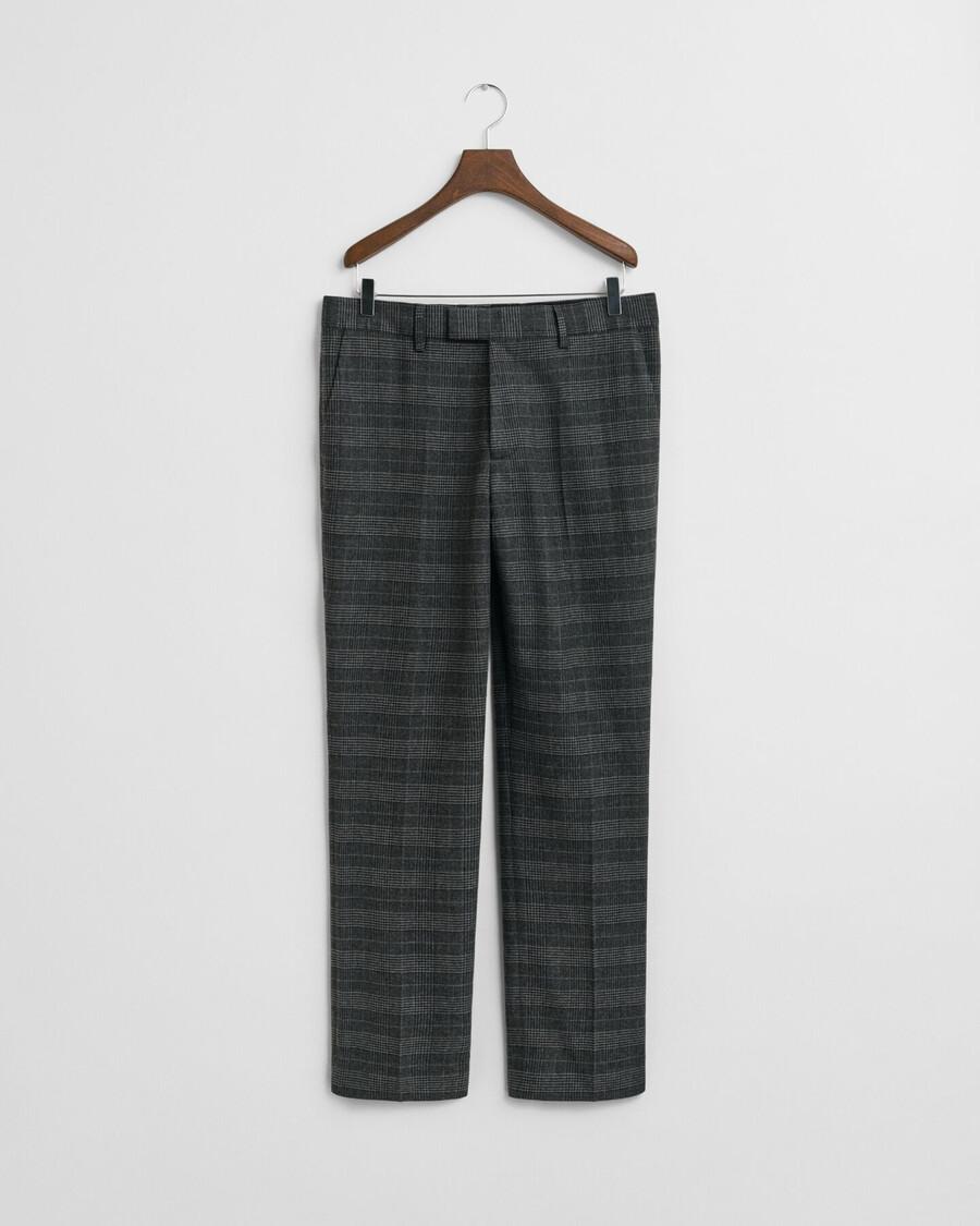 pantaloni da abito slim fit a quadri glen - antracite melange